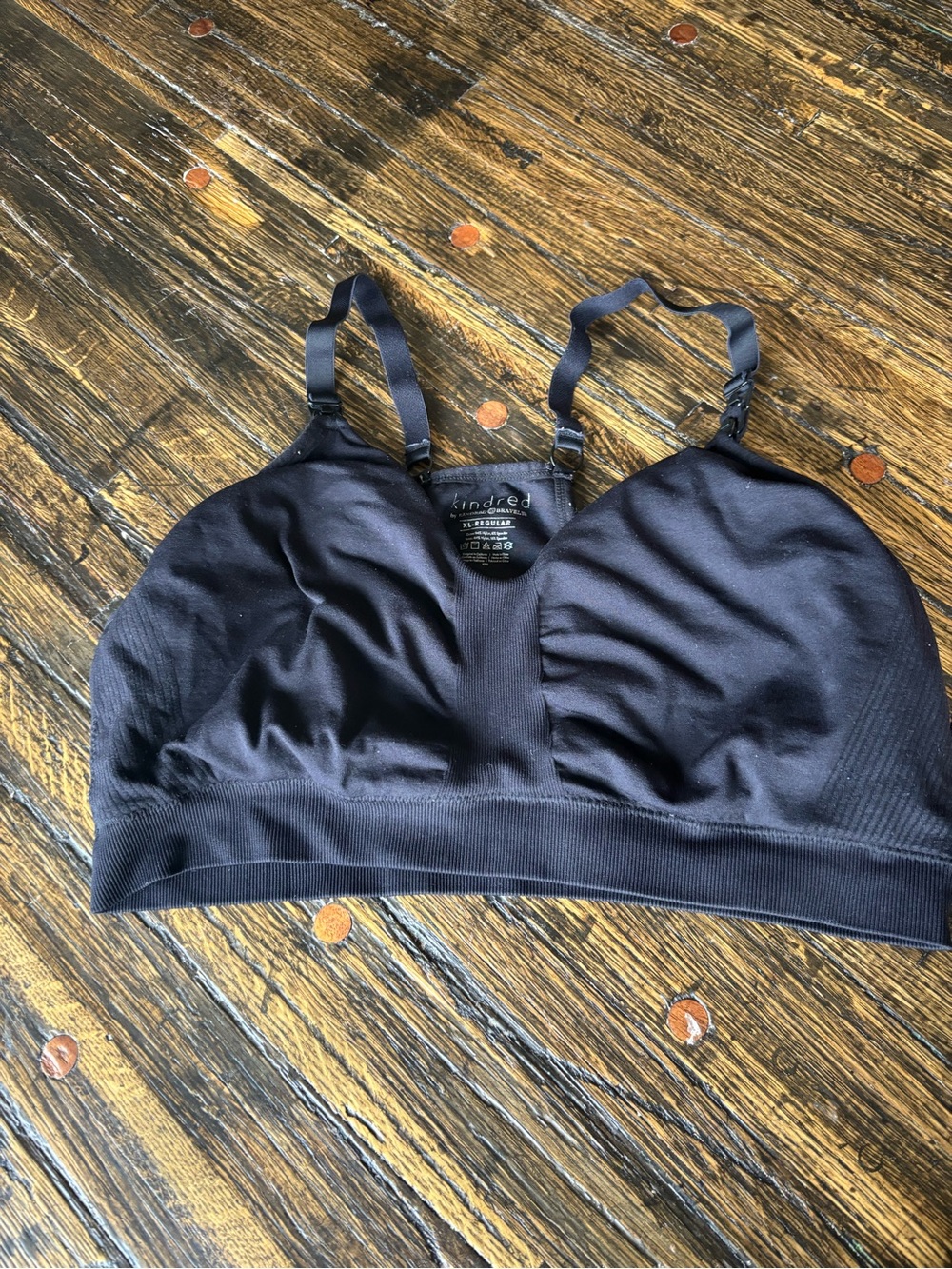 Kindred Bravely Black Seamless Nursing Bralette with Adjustable Straps